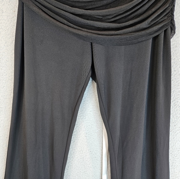 Mistress Rocks Womens Pants Sz L Black With Chiffon Overlay At Waist Back Zip - Picture 4 of 16